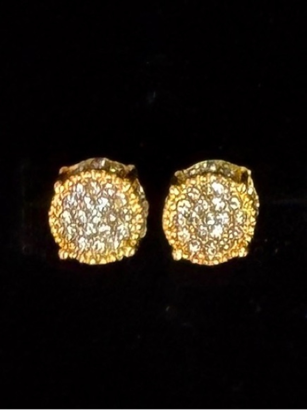 Beautiful, goldtone, bling costume stud pierced earrings